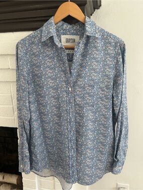 Grayson  Blue Floral Button-Up the Hero Shirt Size 2 (oversize)